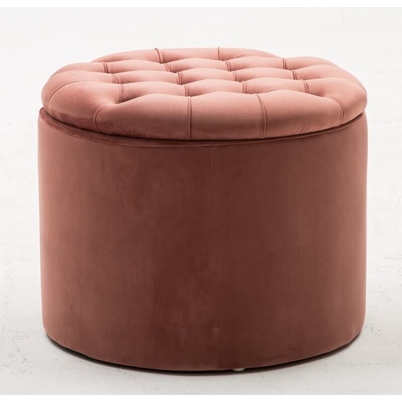 Euskara Homes - Audra 20'' Wide Ottoman Pink Velvet