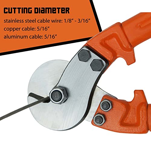 Dawn Railing Wire Rope Cutter 18" Hardened Cable Cutter, High Strength Steel Heavy Duty Wire Cutter For 1/8" To 3/16" Stainless Steel Wire With Labor-Saving Long Arms #TOP3
