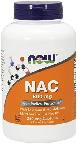 NOW NAC 600 mg - 250 Veg Capsules x 2 Bottles