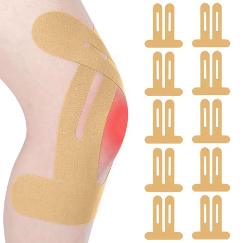 Pack de 10 Kinesiotape, Transpirable Cinta Kinesiologica, Venda Neuromuscular Adhesiva, Alivio Dolor Muscular, Tiras Fisioterapia, Sin Látex, Resistente al Agua, Transpirable