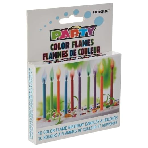 Unique Party Paquete de 10 Velas de cumpleaños y portavelas con Llama Colorida (34099) , Modelos/colores Surtidos, 1 Unidad
