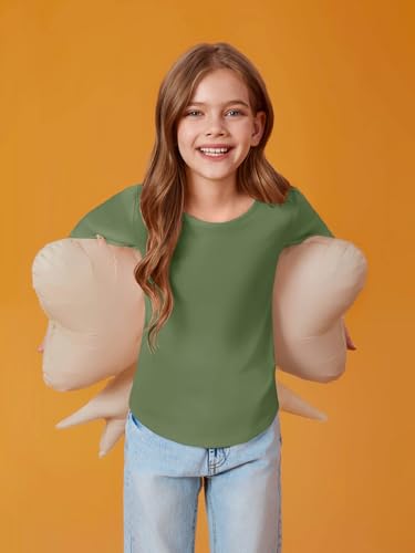 Image of Haloumoning Girls Puff Long Sleeve Shirts Fall Tops 5-14Y