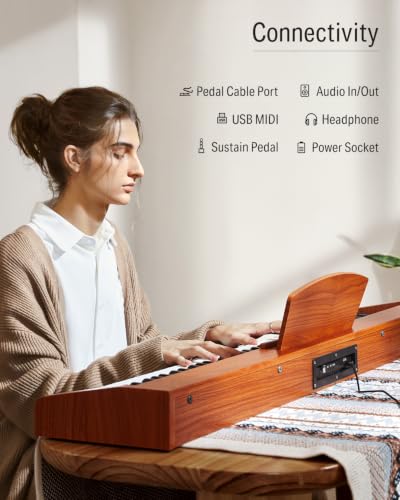 Image of Donner Piano Keyboard 88 Keys, Beginner Digital Piano with 88 Key Velocity-Sensitive Keyboard with X-Style Piano Bench