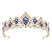 Frcolor Tiara Crown for Women,Rhinestone Tree Branch Queen Crowns Wedding Tiaras Crowns Headband (Blue)
