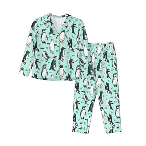 Pyjama pingouin femmes EdWal ensemble coton à manches longues