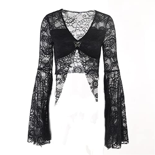 Image of Goth Shrug Black Gothic Victorian Shrugs Crop Top For Women