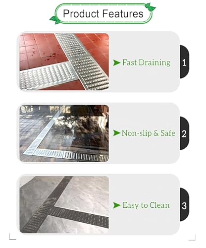 Grille de caniveau évacuation eau extérieur intérieur inox 58 x 30 cm