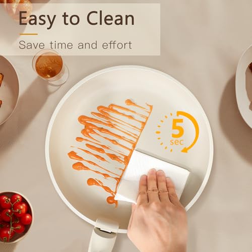 Image of GiPP Ceramic Pots and Pans Set Non Stick, Nonstick Detachable Handle Cookware Sets, Healthy Non Toxic PFAS PFOA & PTFE Free, Dishwasher &Oven Safe, Induction Kitchen Pot and Pan, 15 Piece Cream