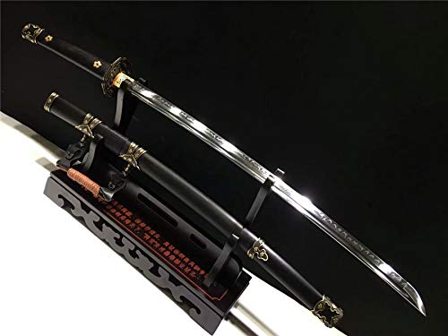 GLW Sword Japanese Sword Samurai Katana Tachi Battle Ready Sword Clay Tempered T10 Steel Sharp Blade