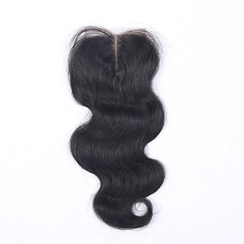 Beata Hair Brazilian Body Wave Lace Closure Middle Part Human Hair Closure Lightly Bleached Knots with Baby Hair 14inch