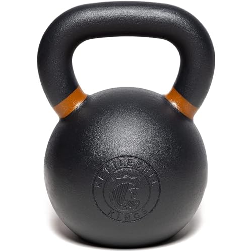 Kettlebell Kings Strength Training Kettlebells – Kettle Bell Sets for Men and Women – Durable Powder Coated Kettlebell – 60 lbs Cast Iron Premium Gym Equipment for Fitness Workouts – Black