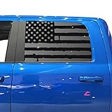 Tactical Decals - Distressed USA Flag Decals For 2005-2020 Ram 2500 Power Wagon Crew Cab- Rear Door Windows - Custom Design QR3-PW1.A