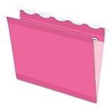 Pendaflex Color Hanging Folders, Built-In 1/5 Tab, Letter, Pink, 20/BX (90240)