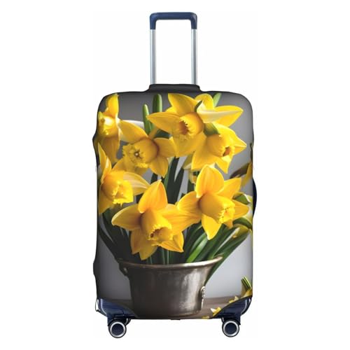 Bouquet Of Daffodils Print Luggage Cover For Suitcases, Travel Case Protector, Simple & Convenient Installation