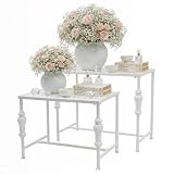 JAYEUW Retail Display Tables White Boutique Nesting Tables