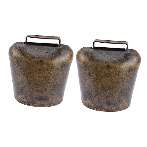Toddmomy Campanelli Per Bovini in Metallo, Set 2 Pezzi, Campanelli Anti-smarrimento Per Bestiame, Superficie Liscia e Resistente, Adatti Per Animali Da Fattoria e Uso Esterno