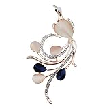 Metallgrundfarbe: Roségold BGBG Brosche Mode Cat\'s Eye Phoenix Brosche für Damen Legierung Pullover Anzug Hemd Brosche Pin Zubehör Schmuck