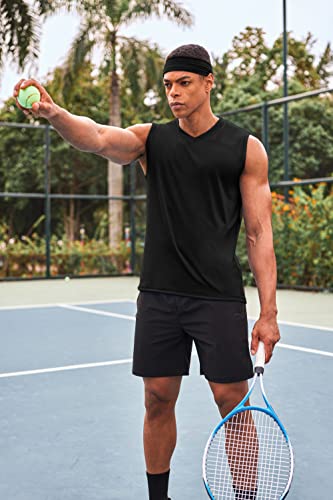 COOFANDY Men's 3 Pack Workout Tank Tops Gym Sleeveless Shirts V Neck Bodybuilding Muscle Tee Shirt2