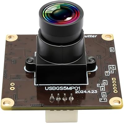 Webcamera usb 5mp Global Shutter USB Camera Module for Computer 60fps High Speed PC Camera Mini UVC USB2.0 Lightburn Camera for Laser Engraver Wide Angle Mini-Sized Webcam for Linux, Windows, Android