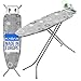 KADAX Klappbares Bügelbrett, 120x38cm Dampfbügelbrett mit Metallnetz, Bügeltisch mit rutschfesten Füßen, Höhenverstellbares Bügelbrett mit Bügeleisenablage (Grau)