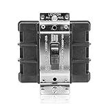 Leviton 60 Amp, 600 Volt, 2-Pole, Single Phase Single Throw, AC Manual Motor Controller, Standard Toggle, Industrial Grade, Non-Grounding, Back Wired, MS602-BW, Black
