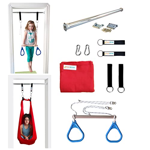 DreamGYM Doorway Sensory Swing Kit - Red Compression Swing and ...