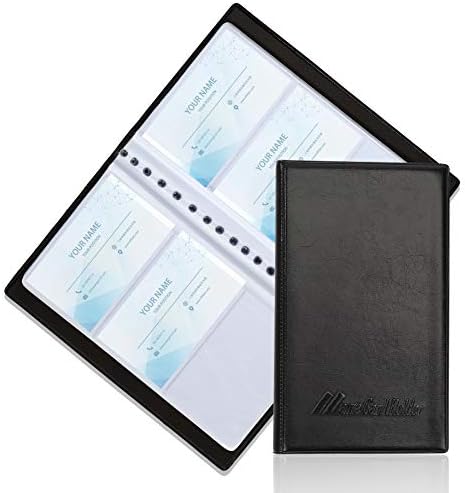 Business Card Holder Book, Journal Name Card Organizer Wallet for Office, Professional PU Leather Credit ID Card Case, 2 Pack Total for 600 Business Cards
