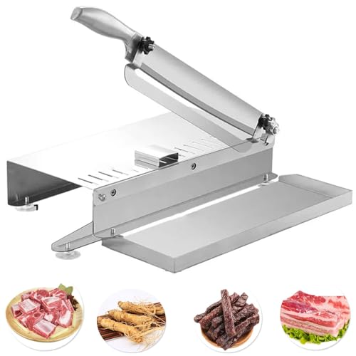 Affettatrice per carne, in acciaio inox, con deflettore regolabile, ventosa antiscivolo, per cucina di casa