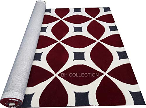 Image of Classical Look Plain Handmade Tufted Carpet with Super Soft & Pure Woolen Carpet for Your BEDROOMS & Living Room with 1 INCH Pile Height 6.0 X 8.0 FEET (180x240 cm) Multi