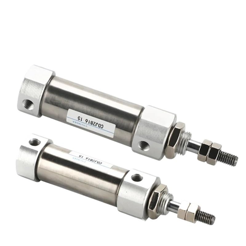 COKYIS Cilindro neumático de acero Inoxidable Mini de Doble Efecto con vástago Simple, diámetro Interior y Carrera con imán(20mm Stroke,Bore 10mm)