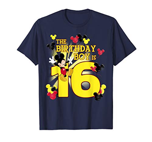 T-shirt Mickey 16th Birthday Boy pour la fête d'anniversaire d'un ado
