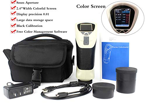 Hfbte Color Screen Lab Colorimeters 8Mm Aperture Color Meter Color Difference Tester Detector Whiteness Yellowness Measurement With Free Color Management Software #TOP7