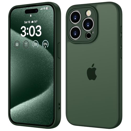 ORDA für iPhone 15 Pro Hülle 6,1 Zoll, Vollständiger Kameraschutz Stoßfest Kratzfest Transluzente Rückseite Schutzhülle,...