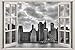 Stickers muraux-3D-NEW YORK fenêtre vue sticker mural autocollant décor à la maison Art ville papier peint-50x70cm