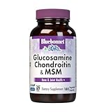 Bluebonnet Nutrition Glucosamine Chondroitin Plus MSM, Glucosamine, Chondroitin Sulfate, Vitamin C & OptiMSM, Bone & Joint Health, Non GMO, Gluten Free, Soy Free, Milk Free, 180 Vegetable Capsules