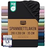 Utopia Bedding - Spannbettlaken 200x200cm - Schwarz -...