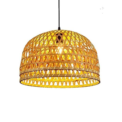 Chandelier bambou E27 fait main luminaire de plafond rétro chic