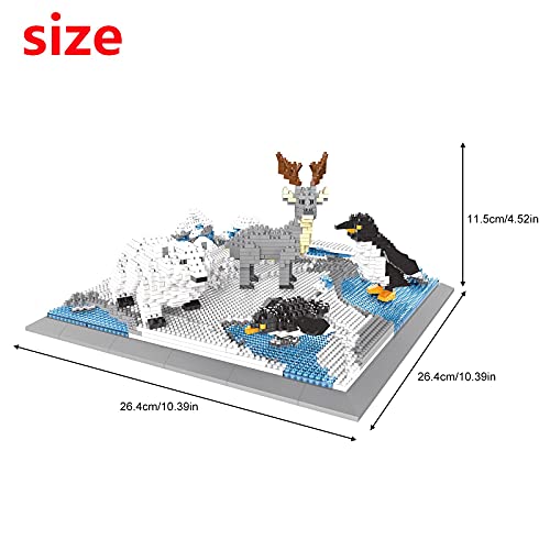 Larcele 1880 Stücke Mikro Bausteine Spielzeug Kit, Mini Tier Bricks Bauen Bauklötze Satz KLJM-04(Pinguin, Eisbär, Rentier) Mehrweg – Bild 3