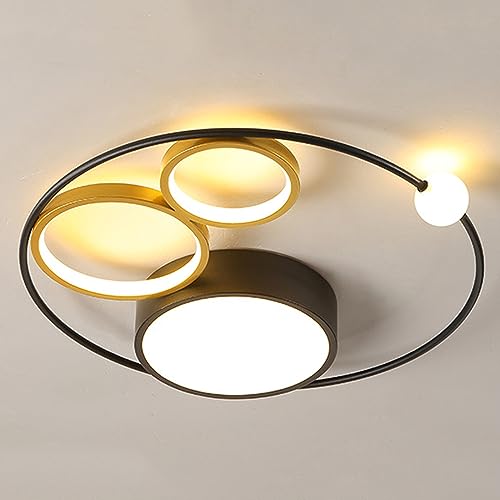 Plafonnier LED moderne 44W doré de 52cm pour éclairage de salon