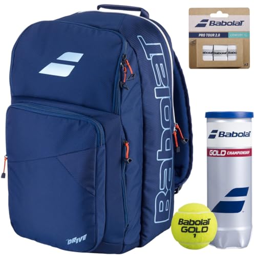 Babolat Pure Drive 11th Gen Tennis Backpack (Navy Blue) with Optional Accessories