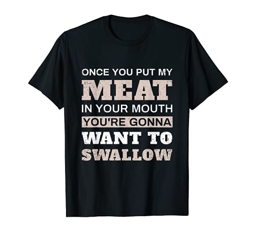 Hombre Funny Grilling Shirts - Camisa para barbacoa con texto en inglés "My Meat In Your Boca" Camiseta