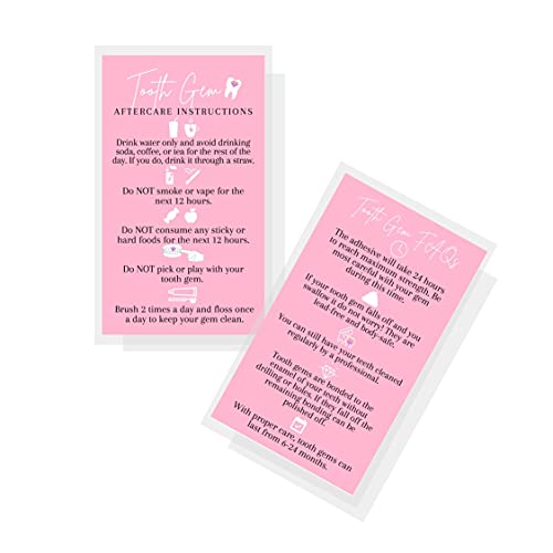 Cartes d'instructions pour soins dentaires 5,1 x 8,9 cm en papier premium rose