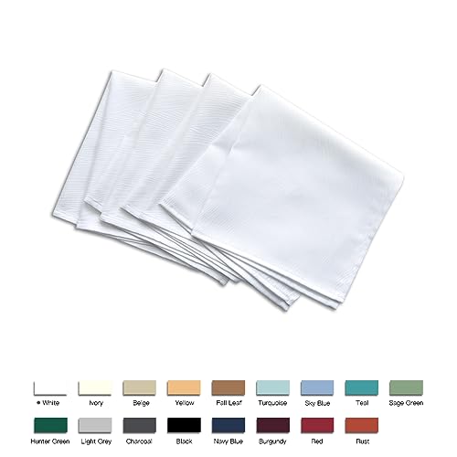 maxmill Jacquard Cloth Napkins 20 x 20 Inch Swirl Pattern Soft Comfortable and Luxury Serviette for Family Dinners Weddings Parties and Banquets Set of 4 White by maxmill - Used condition - Image 2