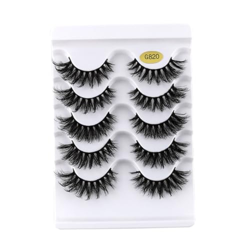 Veemoon 5 Pestañas Postizas Naturales y Coloridas Extensión de Pestañas para Mujeres Maquillaje Fiesta Cosplay Día Día