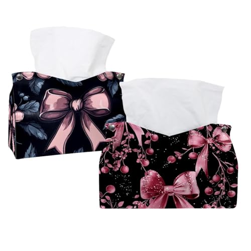 Boîte à mouchoirs cerises lot de 2 pour salle de bain