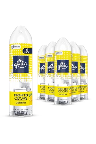 Glade Air Freshener Room Spray, Lemon, Odor Fighting to Deliver Long Lasting Freshness, 7.3 Oz, 6 Count