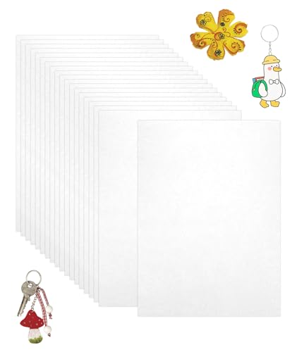Image of 30pcs Shrink Plastic Sheets, DIY Craft Paper Sheets for Jewellery Making, Heat Shrink Plastic Sheets for Art Projects, 20x14.5 cm Size, Ideal for Kids Crafts and Gift Making Activities
