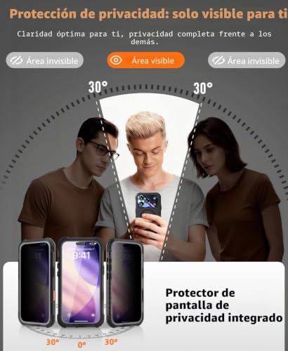 Funda para iPhone 17 Pro Max Beeasy impermeable y magnética negra con protección 360 3