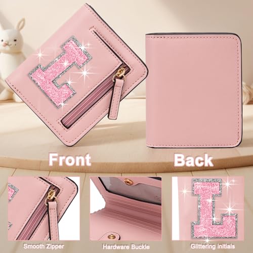 Image of Birthday Gifts for Teen Girl Kids Wallet Girl Wallets Small Initial Rfid Wallet Teen Girls Gift Preppy Stuff for Girls Pink L