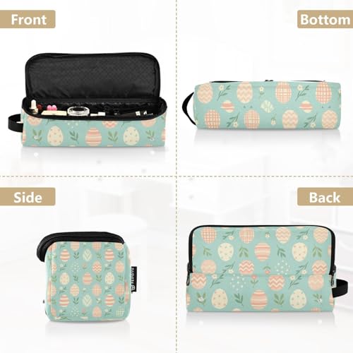 Estuche de viaje 2 en 1 para rizador con tapete resistente al calor y diseño de huevo de Pascua pastel para herramientas de cabello miniatura 5